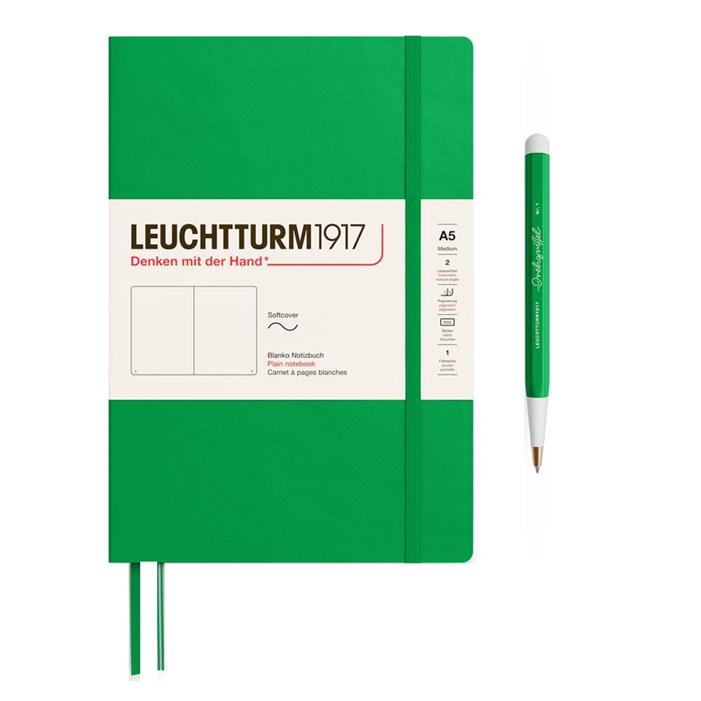 Leuchtturm1917 2025 Colors Orta Boy (A5), Yumuşak Kapak, 123 Sayfa, Çizgisiz Defter Spring Leaf 372207