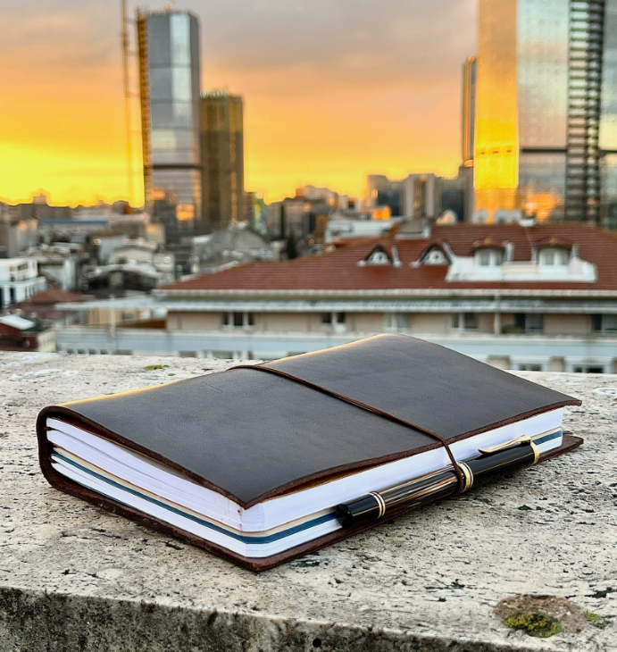 Aegean Leather Regular Deri Defter Kılıfı Coffee