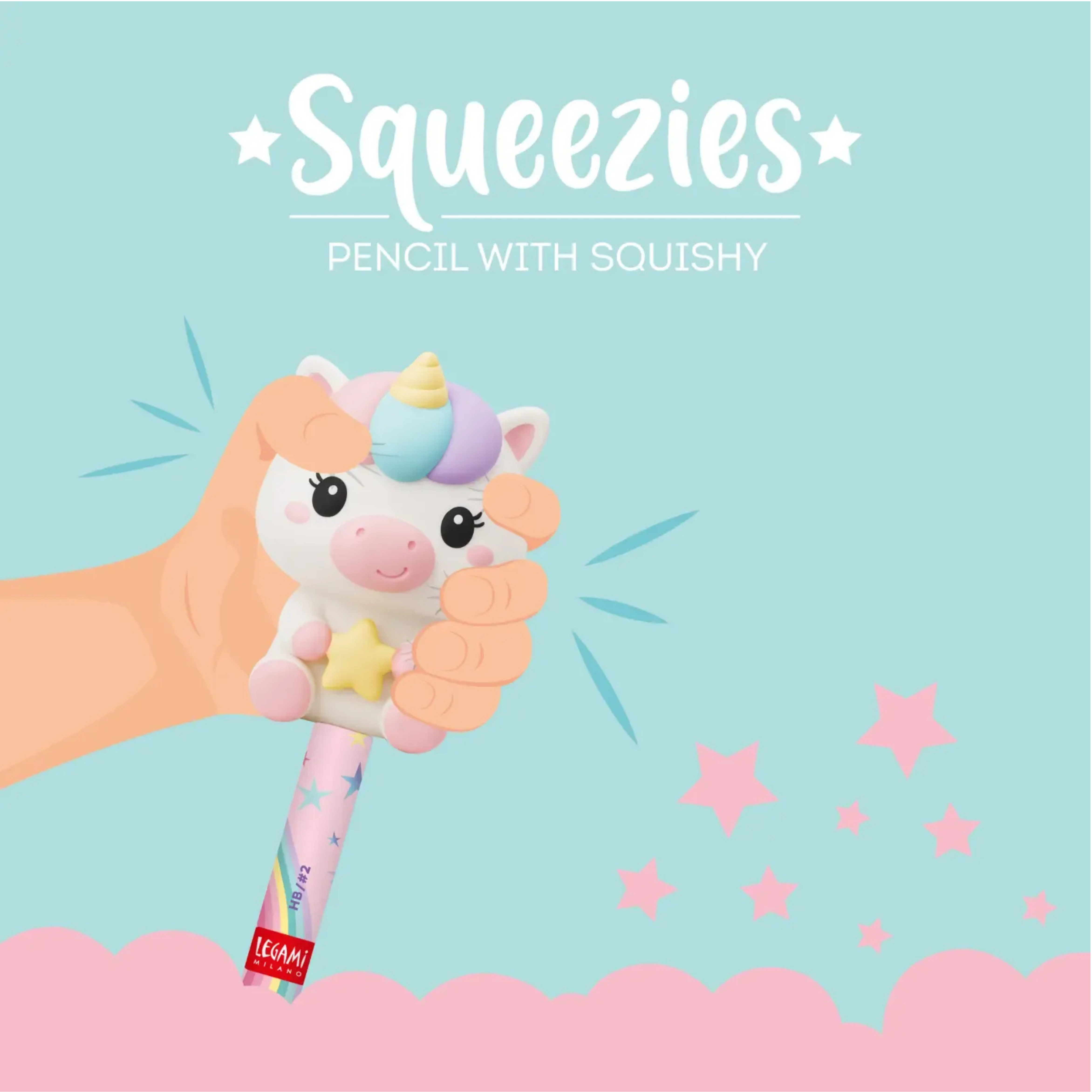 Legami Squeezies - Squishy Figürlü Kurşun Kalem - Tek Boynuzlu At PSQ0004 
