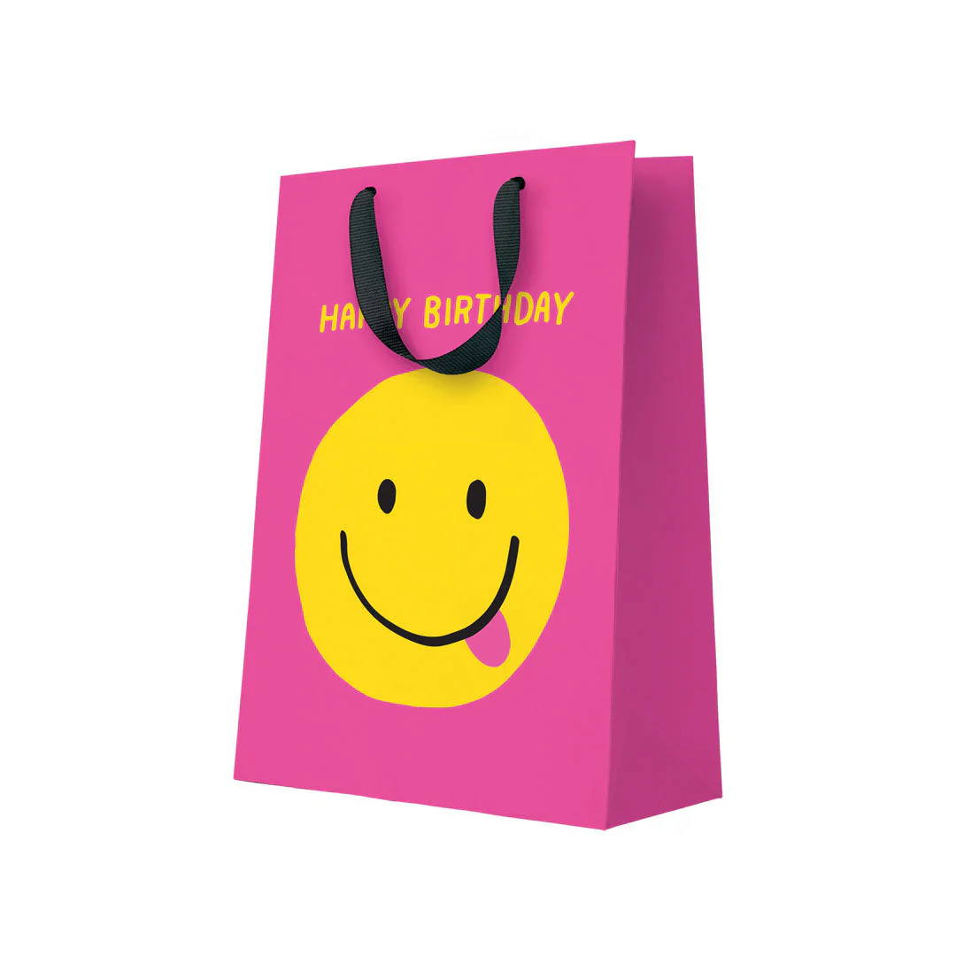 Ohh Deer Ashkahn Tasarımı Büyük Hediye Çantası Happy Birthday Smiley Face 9605