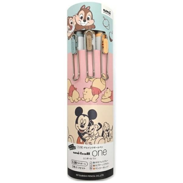 Mitsubishi Pencil Uni-Ball One 0.38 mm Limited Edition Jel Kalem Seti Mickey Mouse and Winnie the Pooh 