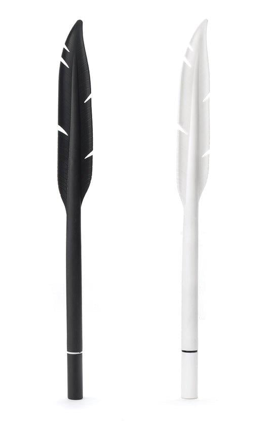 Kikkerland Feather Black/White Tüy Şeklinde Jel Kalem