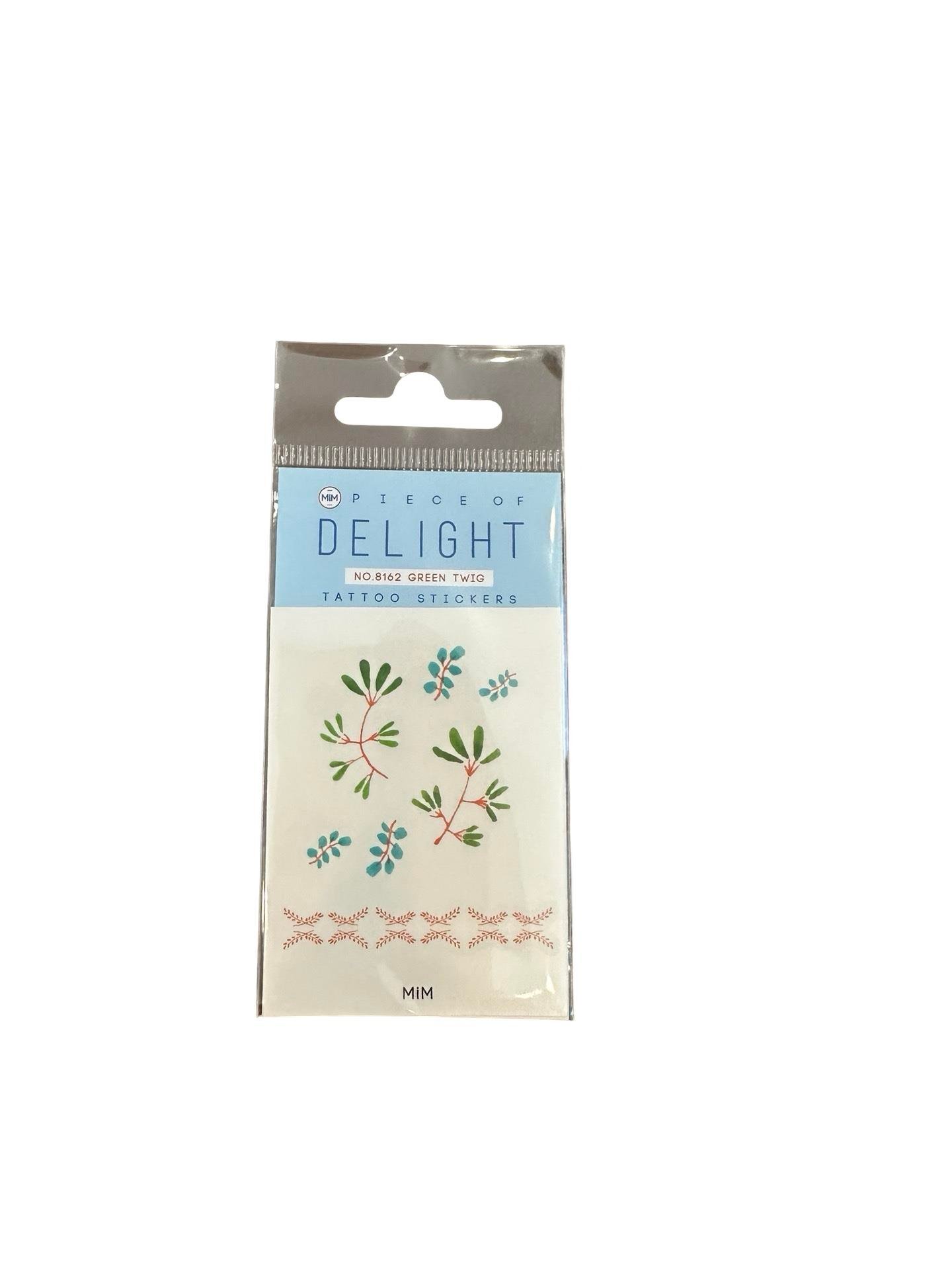 Piece of Delight Temporary Tattoo Stickers Geçici Dövme Green Twig