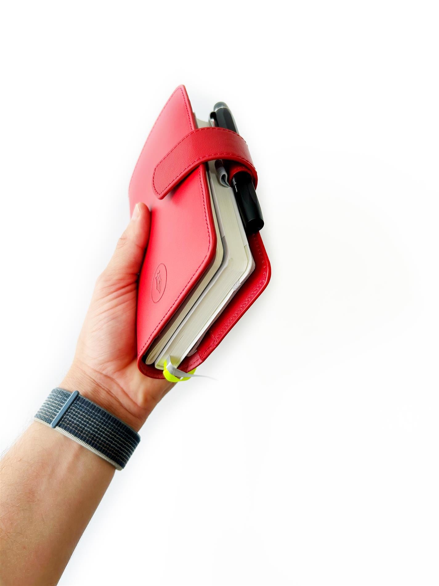 Eng Leather Ruby Red A6 Ebatlı Deri Defter Kılıfı ve Organizer