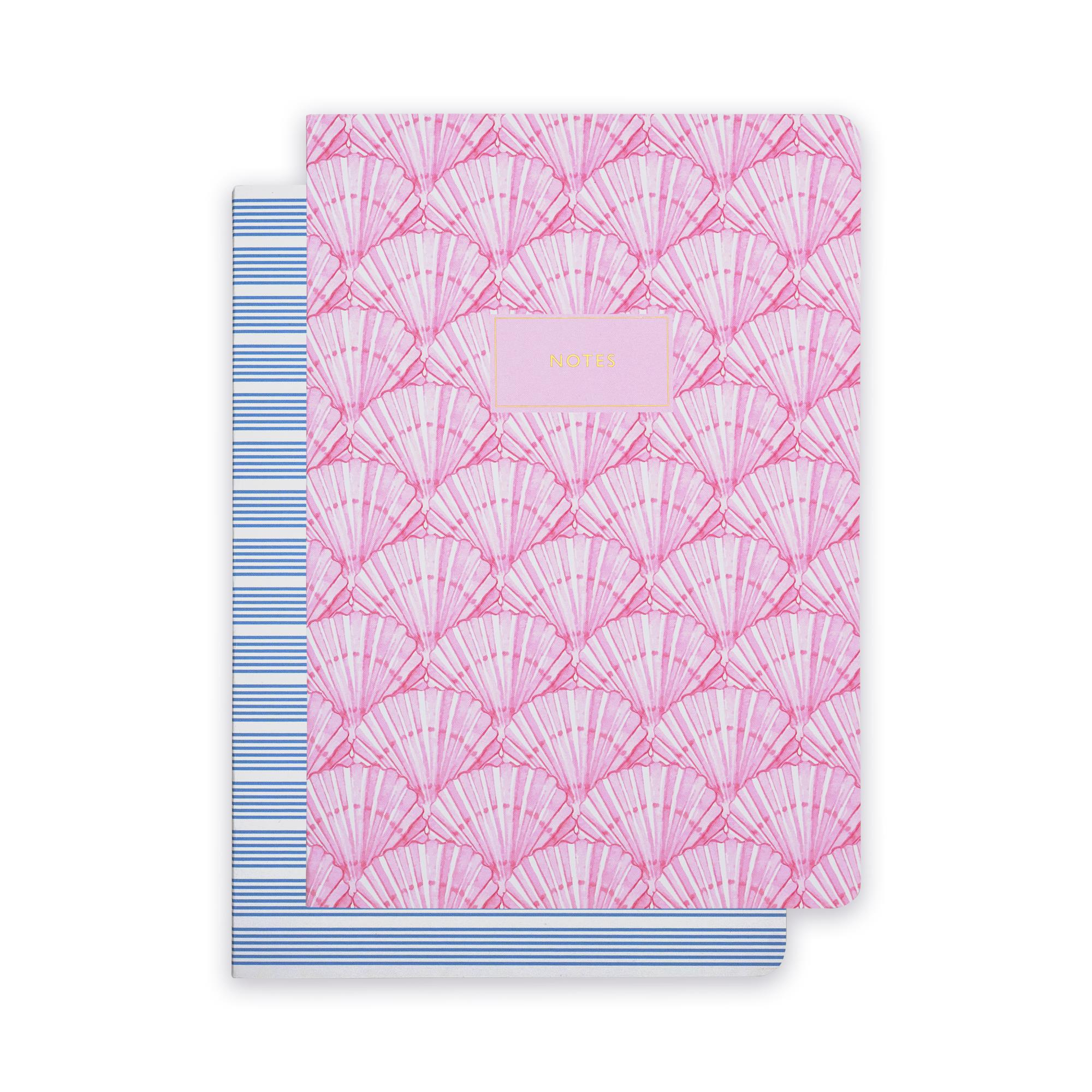 EPISODE TO THE SHORE SHELLS & STRIPES SET OF 2 B5 NOTEBOOKS