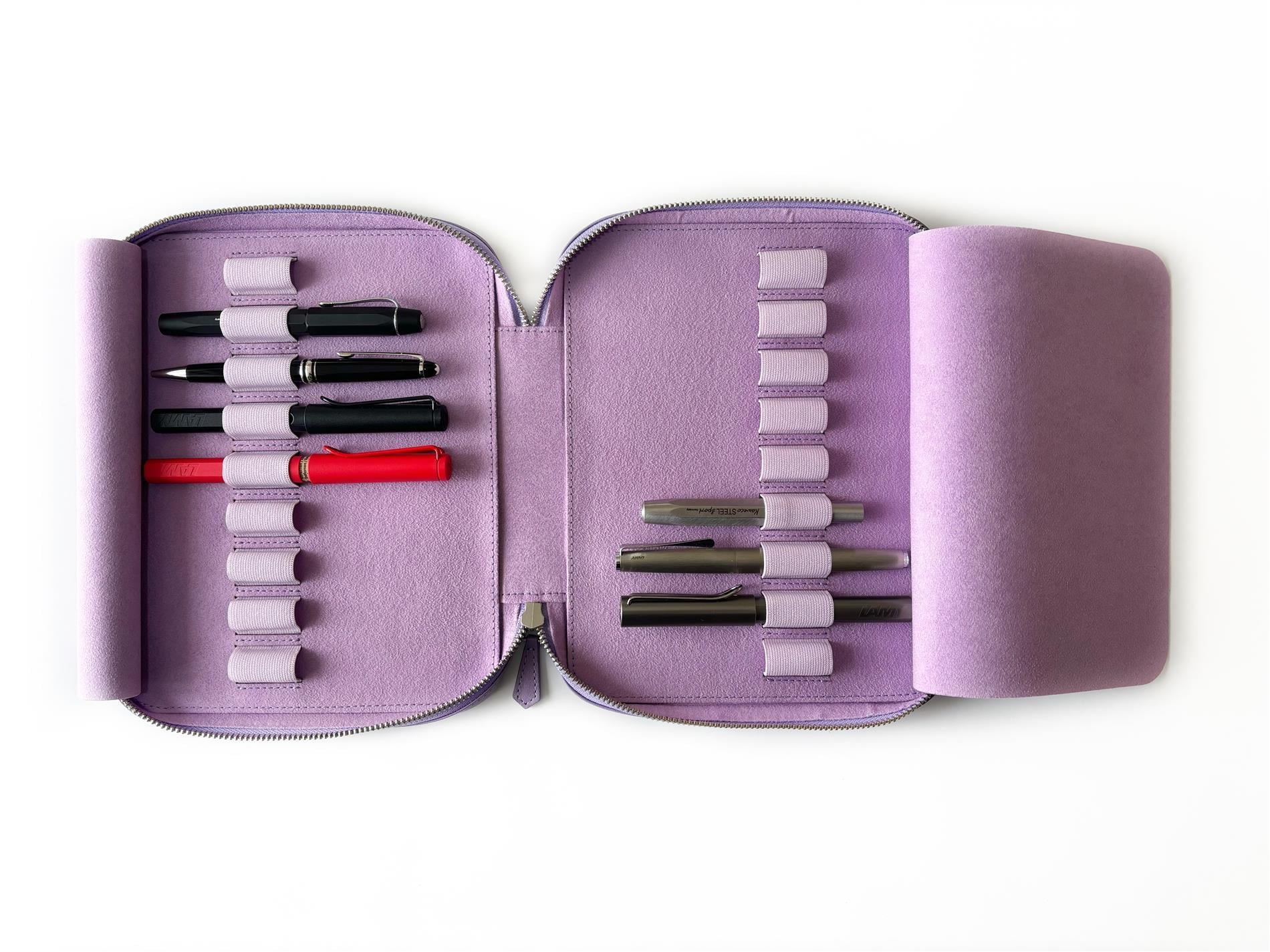 Eng Leather Light Lavender 18'li Deri Kalem Kılıfı
