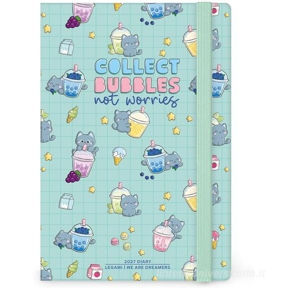 Legami 12 Aylık Günlük 2027 - Kedi - Bubble Tea - Orta Boy - Haftalık AG2712124