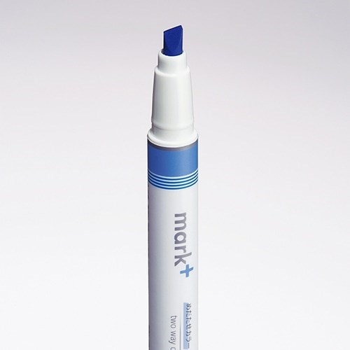 Kokuyo Mark+ Çift Taraflı ( Fosforlu ve Fineliner) Kalem Blue/Blue