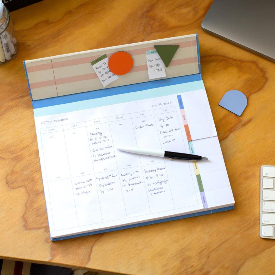 Kikkerland Inkerie Retro-Design Weekly Desk Planner Haftalık Planlama Seti