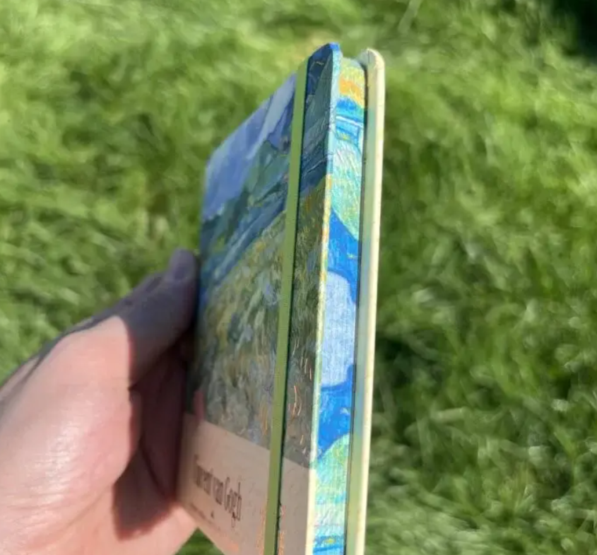 Nova Crafts Van Gogh Yeşil ve Mavi Tablo Yaldızlı Kare Lastikli Tarihsiz Ajanda