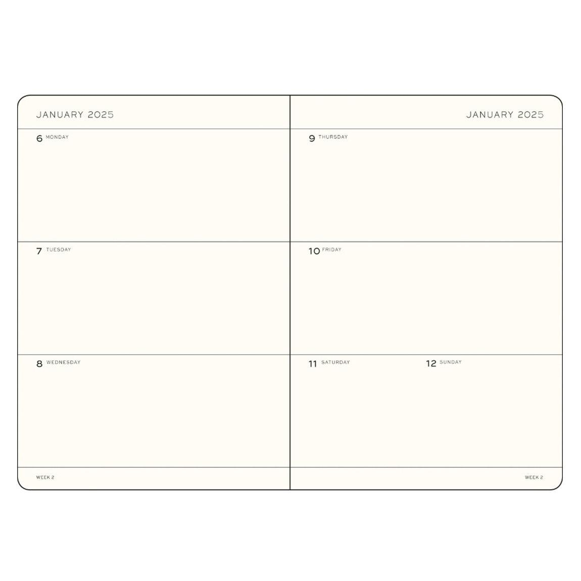 Leuchtturm1917 2025 Haftalık Planlayıcı, Orta Boy (A5), 144 Sayfa, İngilizce, Lilac 370769