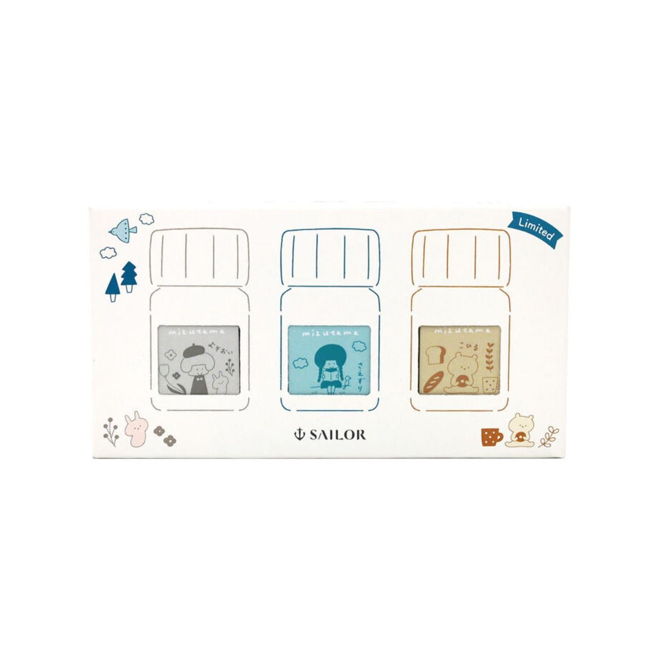 Sailor x mizutama Fountain Pen Ink 3-Colour Set Limited Edition Mürekkepledik Seti