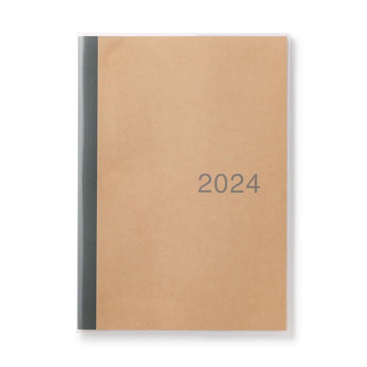 Muji B5 2024 Monthly Planner with Kraft Paper Cover & Sleeve (Mon to Sun) Ajanda