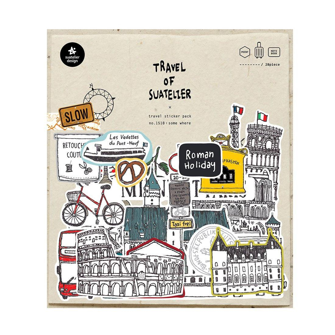 Suatelier Travel Luggage Sticker Pack Valiz Etiket Seti - Some Where