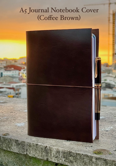Aegean Leather A5 Deri Defter Kılıfı Coffee