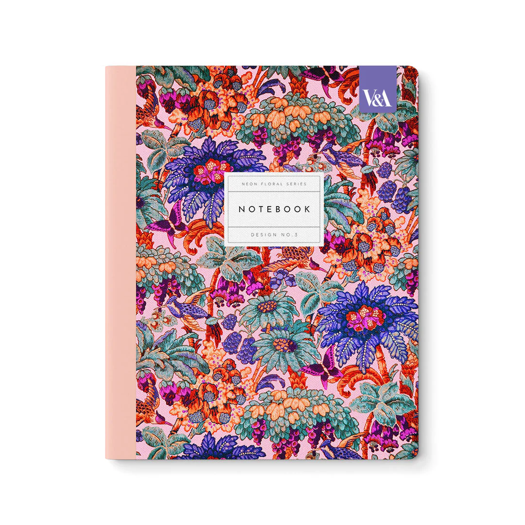 Ohh Deer V&A Tasarımı 8X10 64 Sayfa İnce Kapak Çizgili Defter Neon Floral Coral Jungle Exercise Book 12555