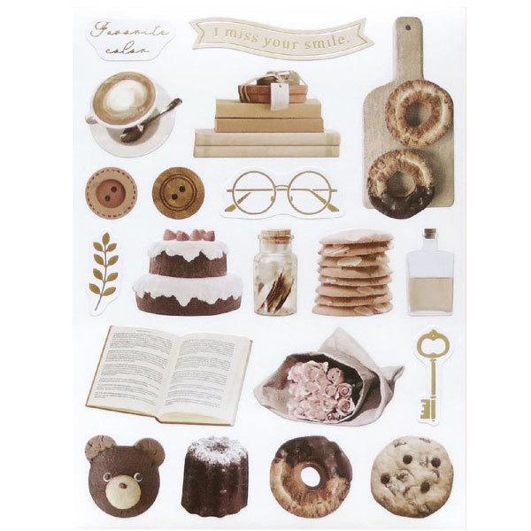 DieCut Seal Cakes & Coffee Theme 80 Adet Sticker Seti
