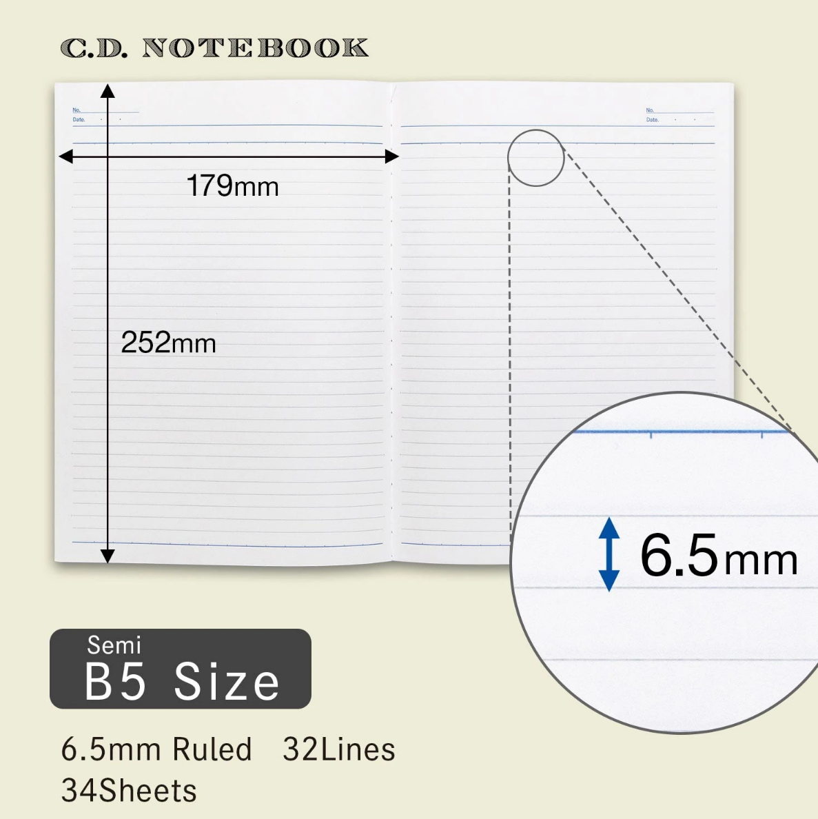 Apica CD-15 B5 Çizgili Defter Sarı CD15MU