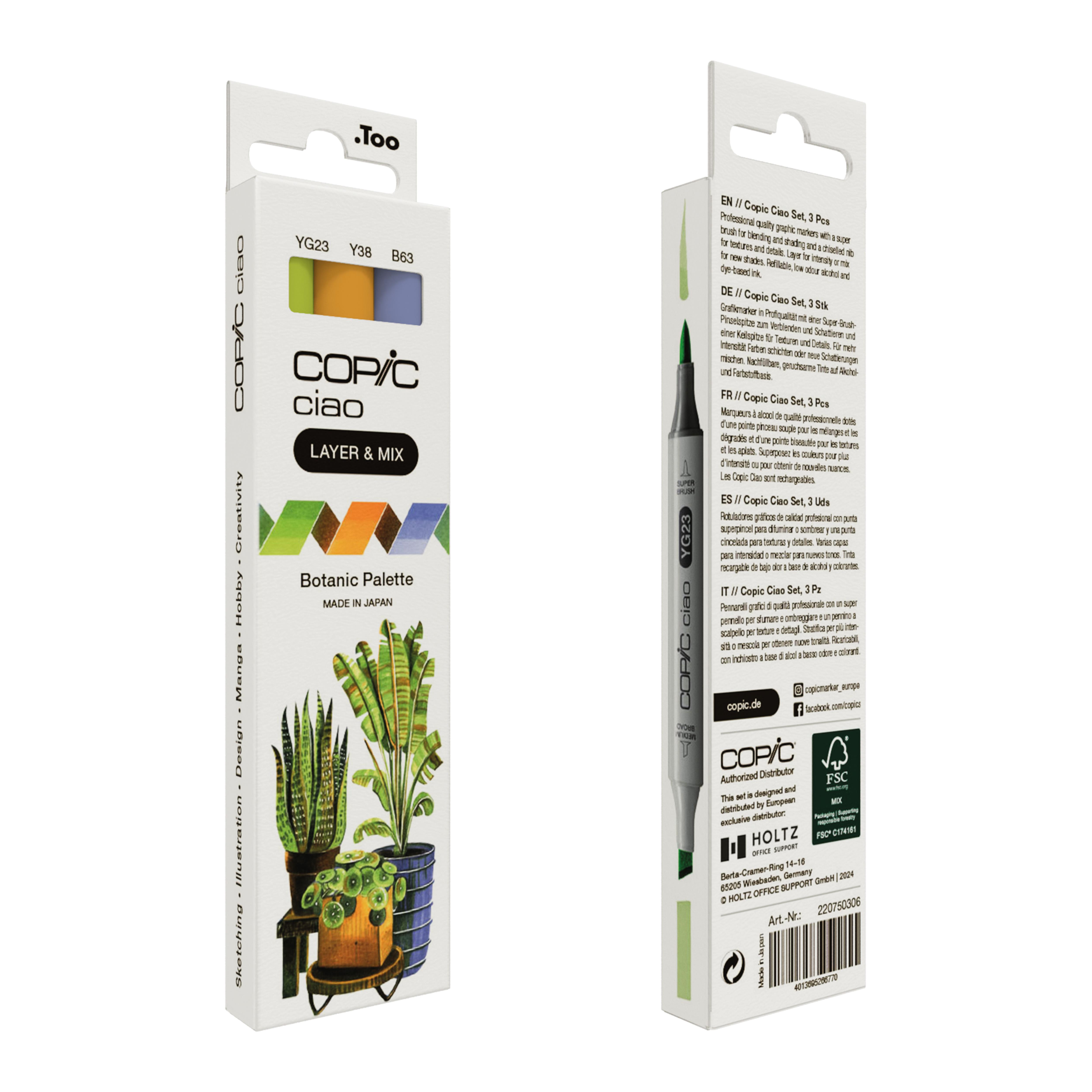 Copic Ciao 3'lü Layer & Mix Set - Botanic Palette