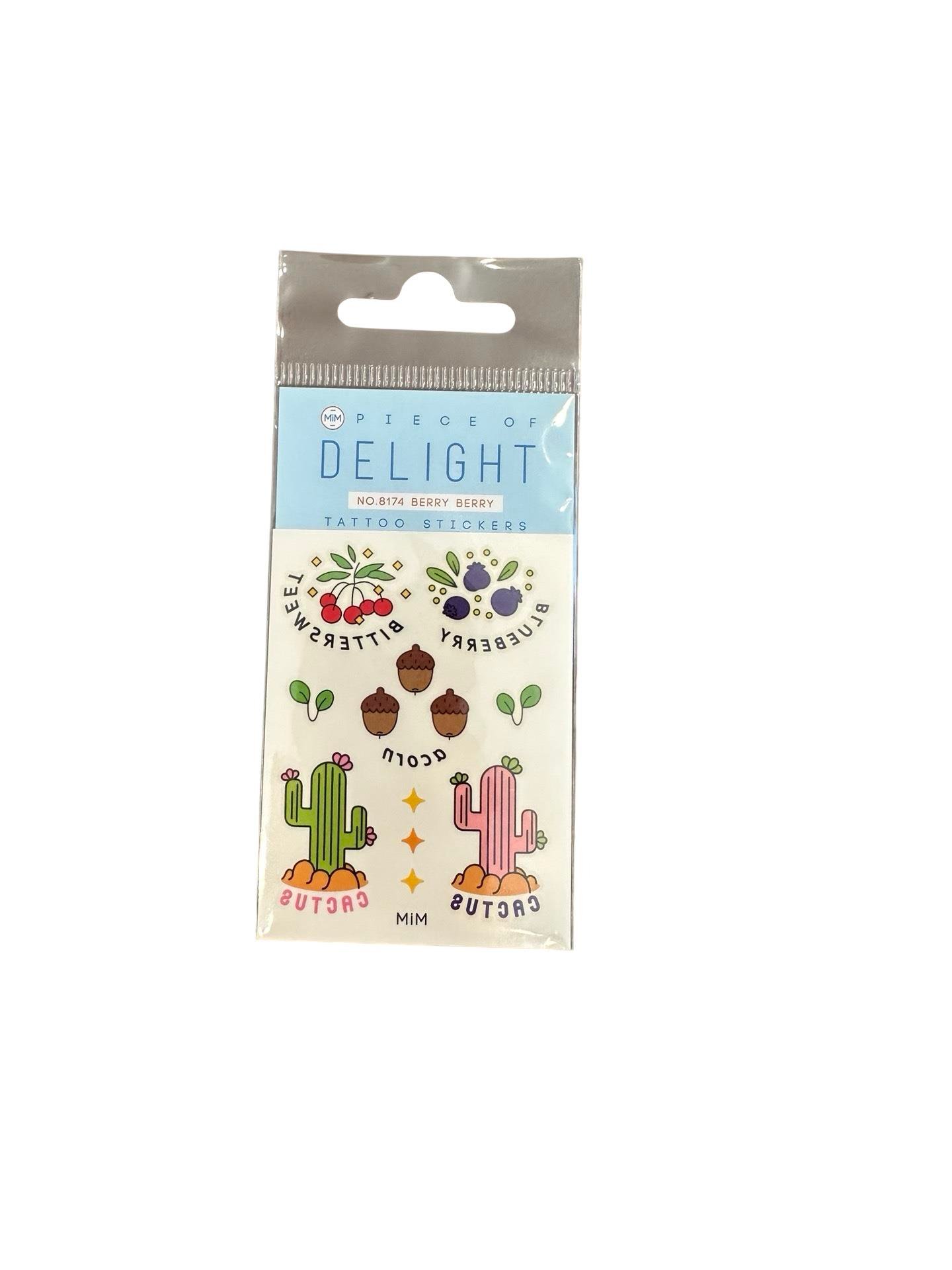 Piece of Delight Temporary Tattoo Stickers Geçici Dövme Berry Berry