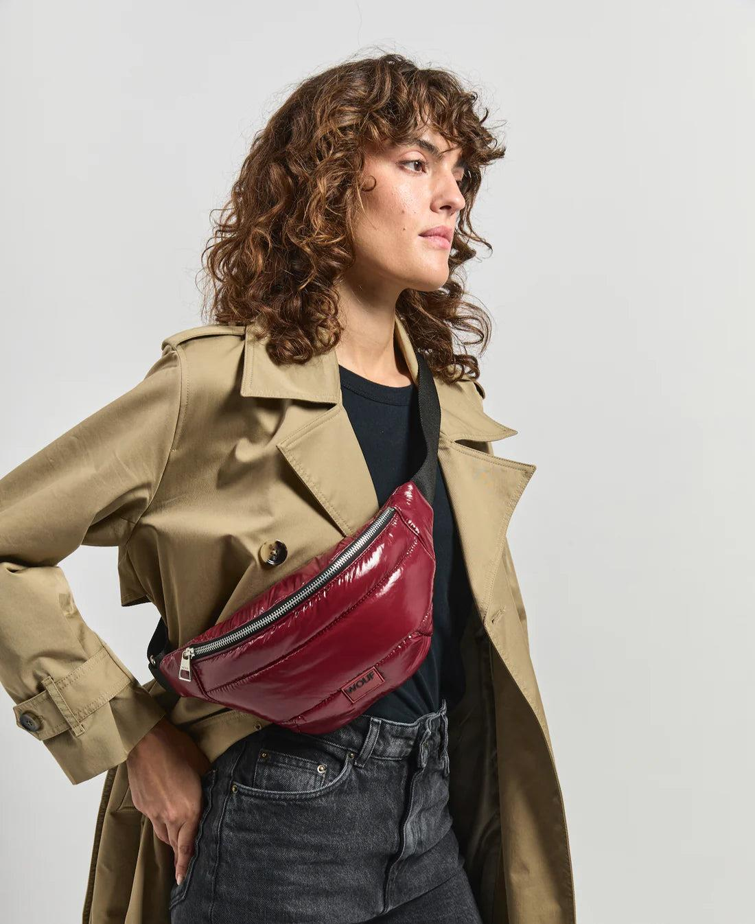 Wouf Burgundy Glossy Bel Çantası