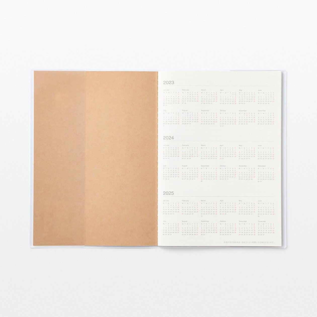 Muji B5 2024 Monthly Planner with Kraft Paper Cover & Sleeve (Mon to Sun) Ajanda