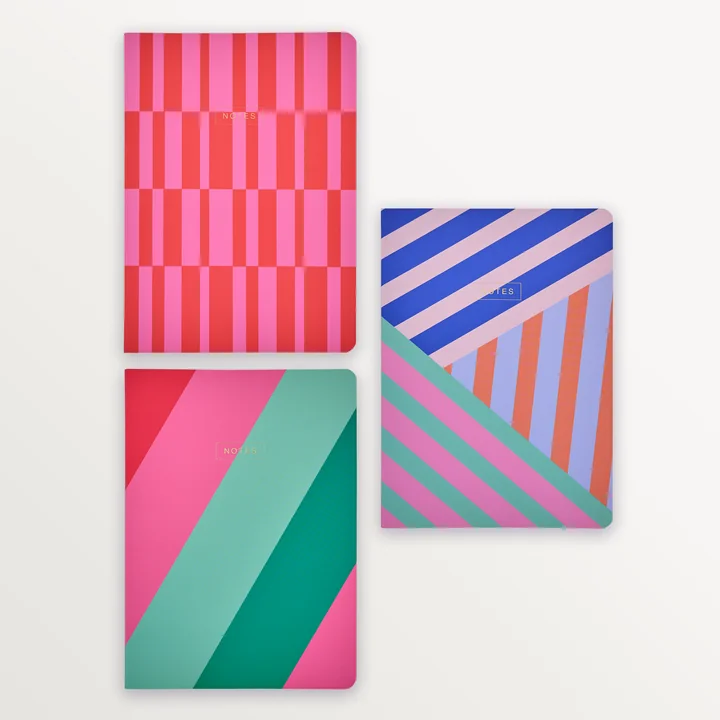 EPISODE STRIPE BROAD STRIPES SET OF 3 A5 NOTEBOOKS