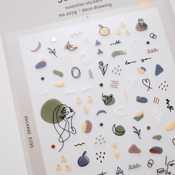 Suatelier Deco Sticker Nail Tırnak Deco Drawing 