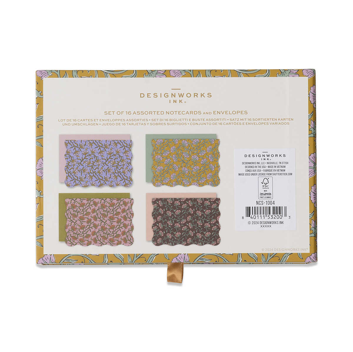 Designworks Vintage Floral 16'lı Zarflı Not Kartlık Seti
