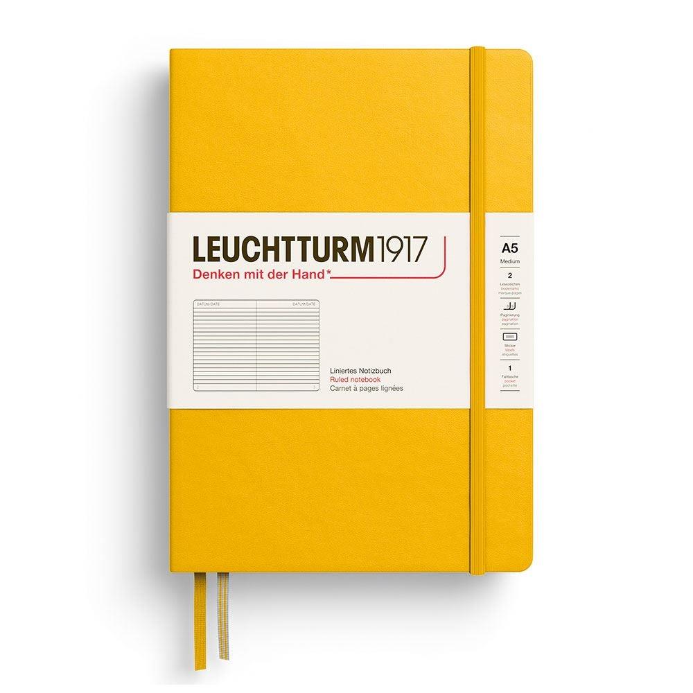 Leuchtturm1917 Not Defteri Orta Boy (A5), Sert Kapak, 251 Numaralandırılmış Sayfa, Çizgili, Ayçiçeği