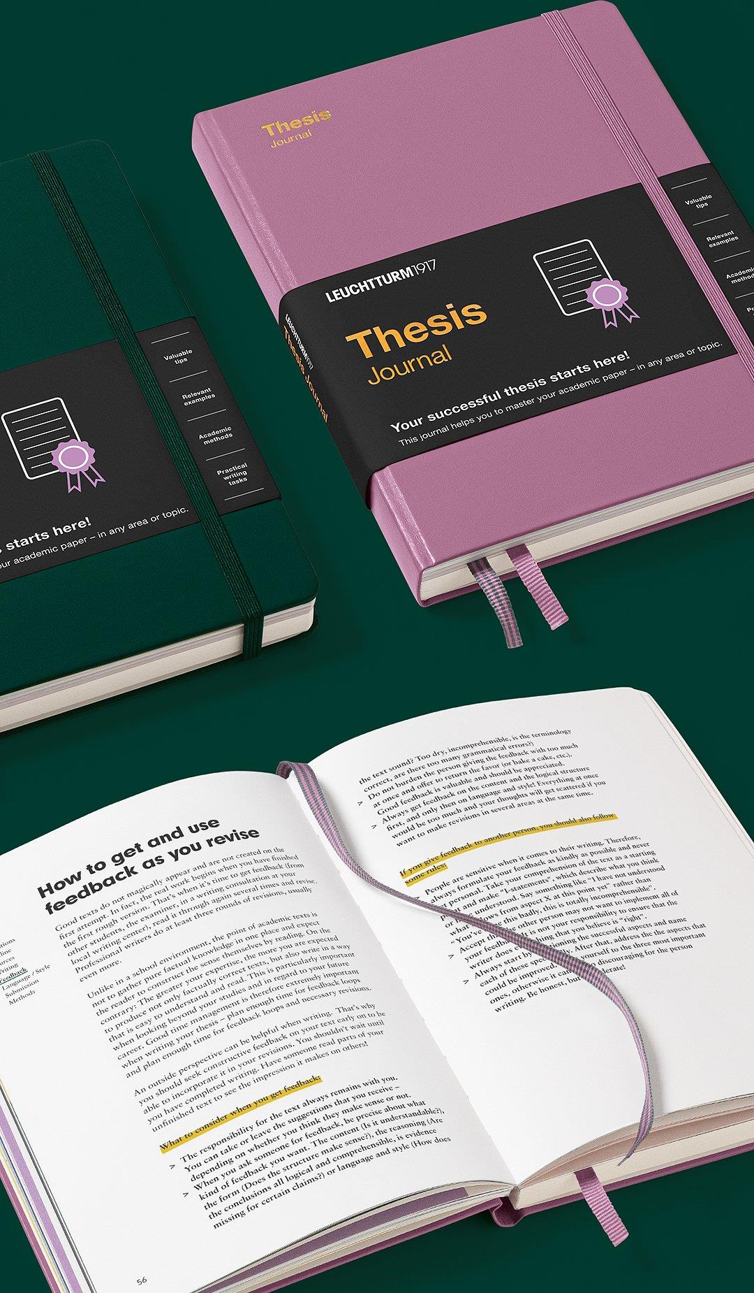 Leuchtturm1917 Thesis Journal Medium (A5), Sert Kapak, Dusty Rose, İngilizce 369203