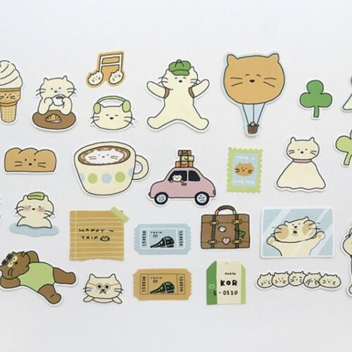 Suatelier Travel Luggage Sticker Pack Valiz Etiket Seti - Cat's Happy Trip