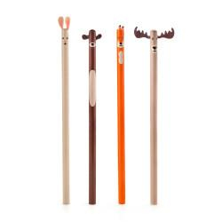 Kikkerland Wooden Ahşap Orman Kalem Seti
