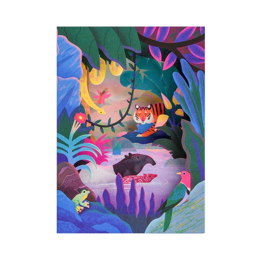 Ohh Deer Natasha Durley Tasarımı 3D Katmanlı Kartpostal Animals of the Sumatran Jungle - 3D Panoramic 12106