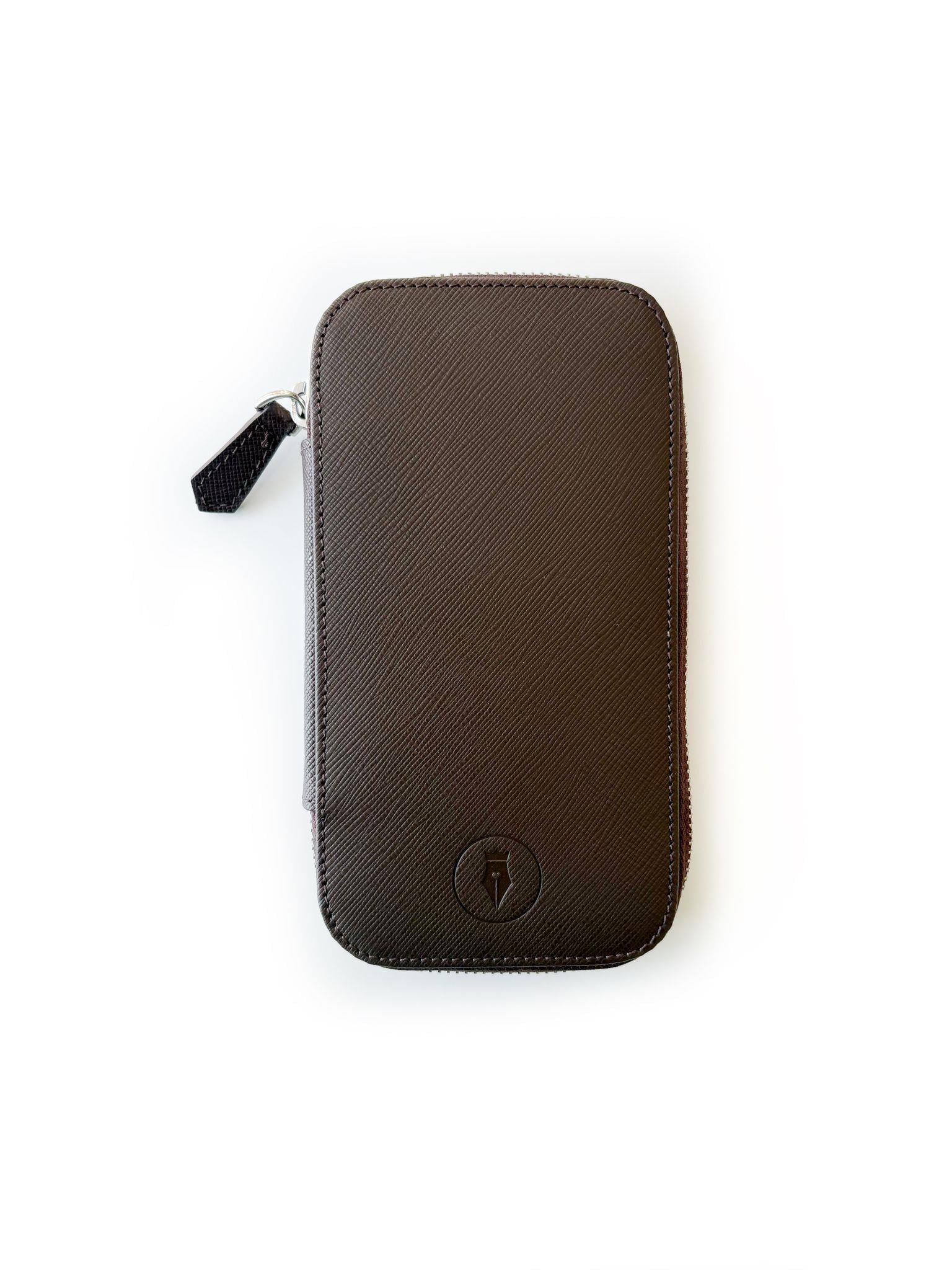 Eng Leather Saffiano Deri Koleksiyonu 3'lü Kalem Çantası Rosewood
