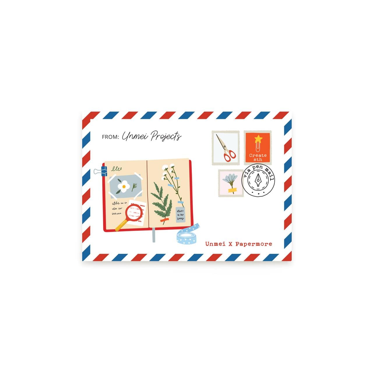 Unmei Projects Book & Stamp Kartpostal