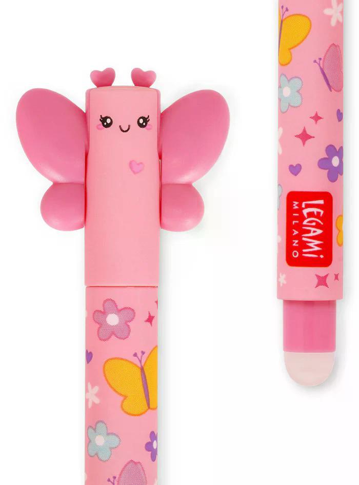 Legami Silinebilir Jel Kalem 0.7 mm Pembe Kelebek