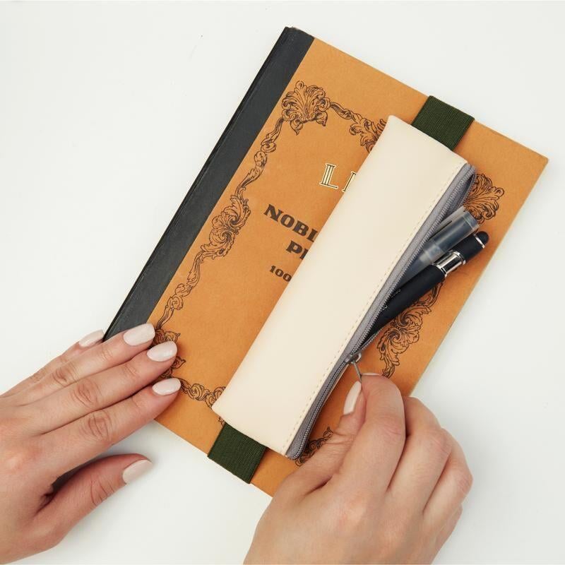 Kikkerland Defter Üstü Renkli Fermuarlı & Lastikli Kalemlik