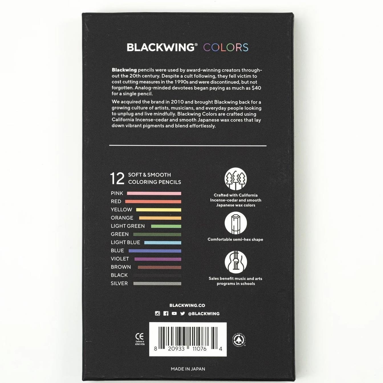 Palomino Blackwing Colors Renkli Ahşap Gövdeli 12'li Kalem Seti 