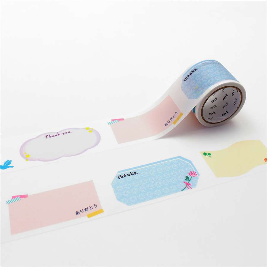 Kamo-i Masking Washi Tape 32mmx5m Write & Draw Tape Perforated Thank You