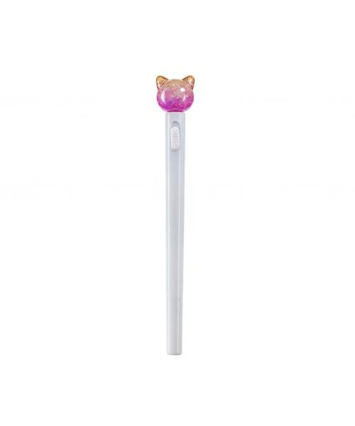 Miquelrius Back2Fun Kedi Beyaz Mavi LED Işıklı Tükenmez Kalem 