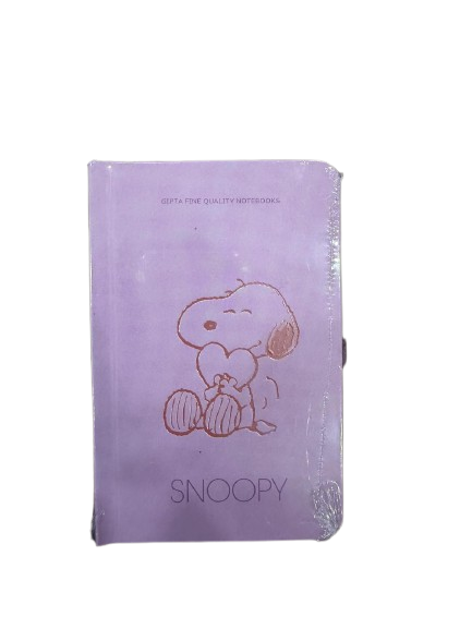 Gıpta Sert Kapaklı 9x14 cm 80 Sayfa Çizgisiz Defter Snoopy Pembe