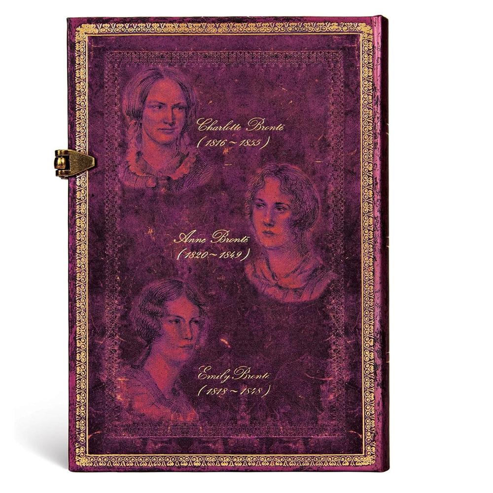 Paperblanks The Bronte Sisters Çizgisiz Sert Kapak Kilitli Journal, 18 × 23 cm 120gr Defter
