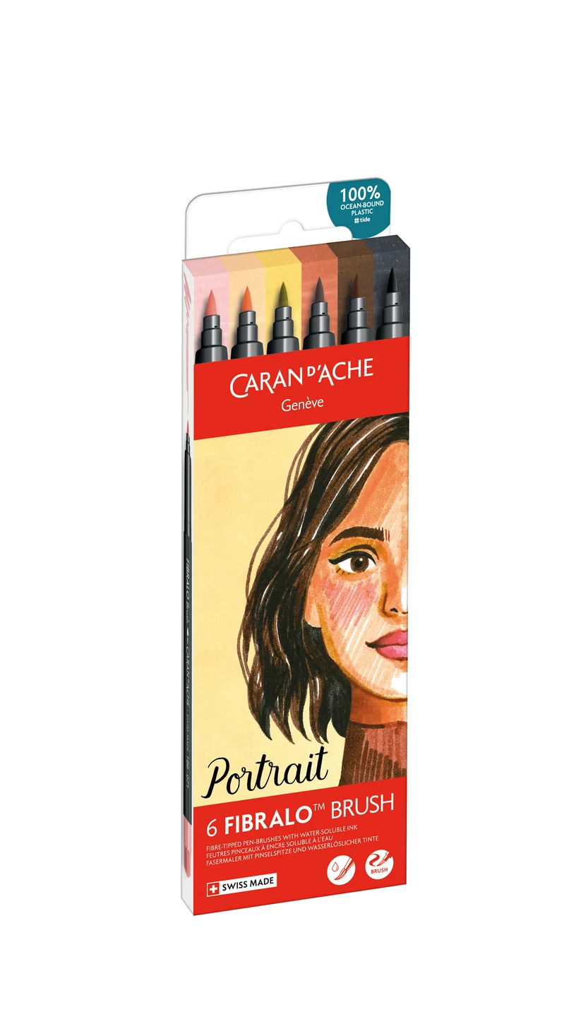 Caran d'Ache Fibralo™ Brush Portrait 6'Lı Keçeli Kalem Seti 186_803
