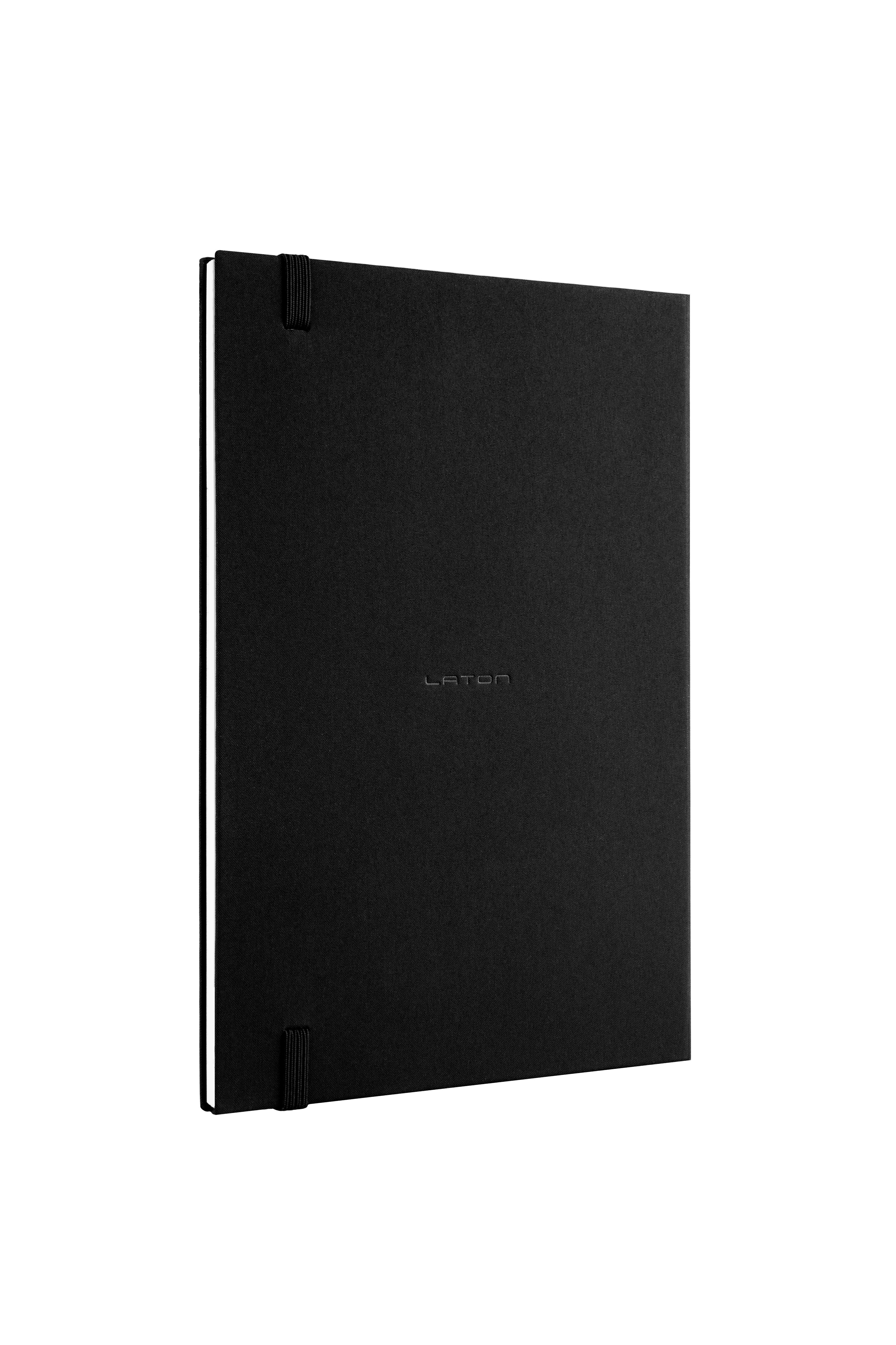 Laton Kokea A5 Keten Kumaş Sert Kapaklı Defter Siyah