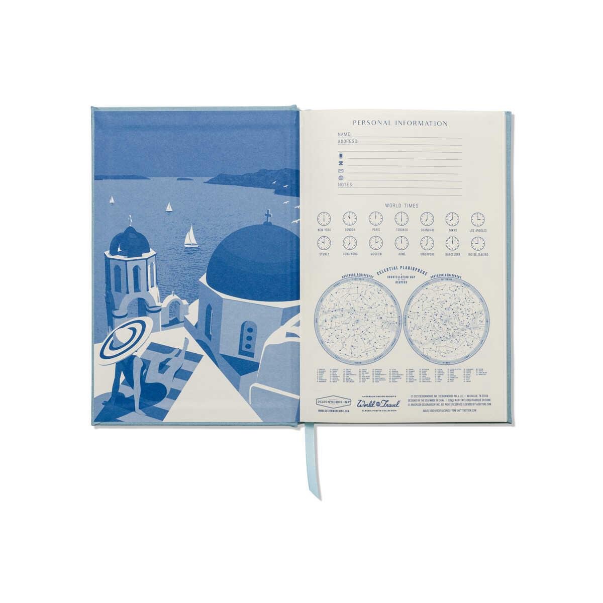 DesignWorks Ink Suedette Hardcover Journal - Santorini