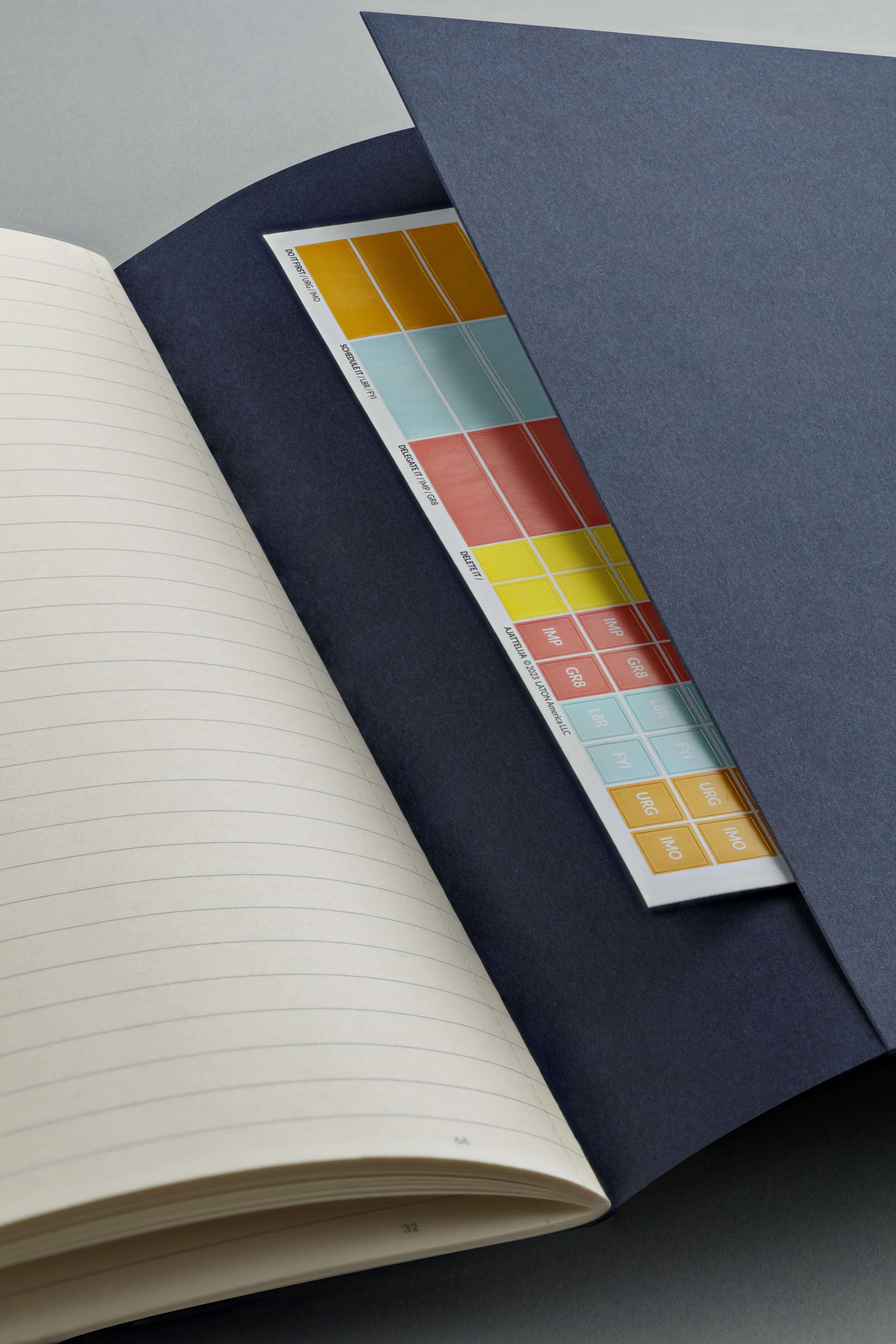 Laton Ilmiö A5 Keten Kumaş Sert Kapaklı Defter Dark Blue