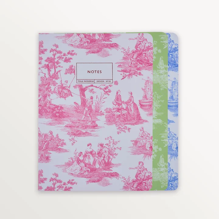 EPISODE TOILE MODERNE COULEURS VIVES SET OF 3 A5 NOTEBOOKS