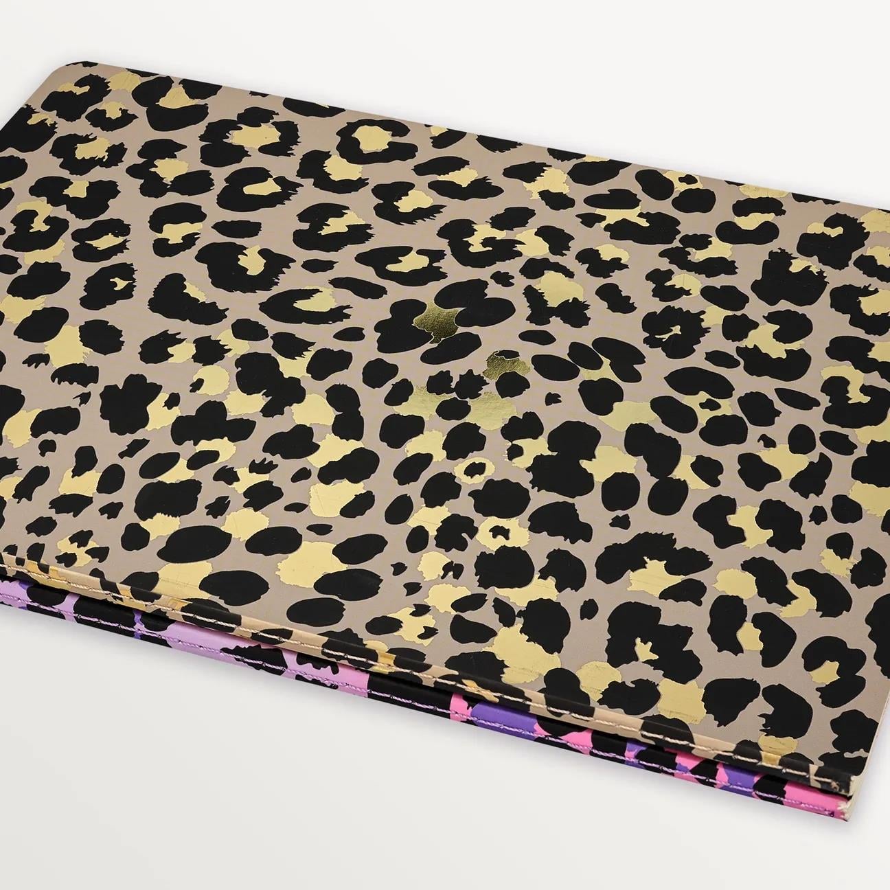 EPISODE LEOPARD CLASSIC GOLD & PINK MAUVE SET OF 2 B5 NOTEBOOKS