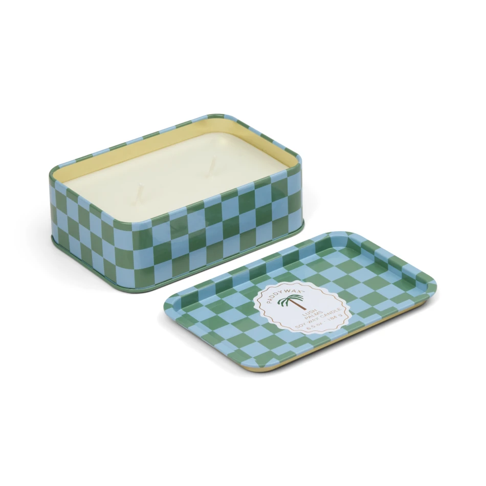 Paddywax A Dopo 184g Palm Printed Tin Candle - Melon Driftwood Mum